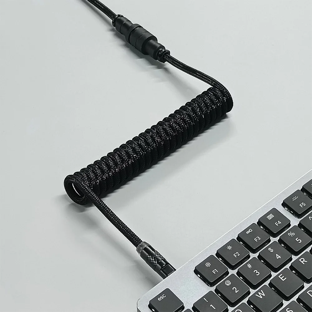USB A to Type C 하드웨어 케이블 기계식 게이밍 키보드 GX16 분리형 에비에이터 코일형 전원 케이블이 포함된 이중 슬리브 와이어