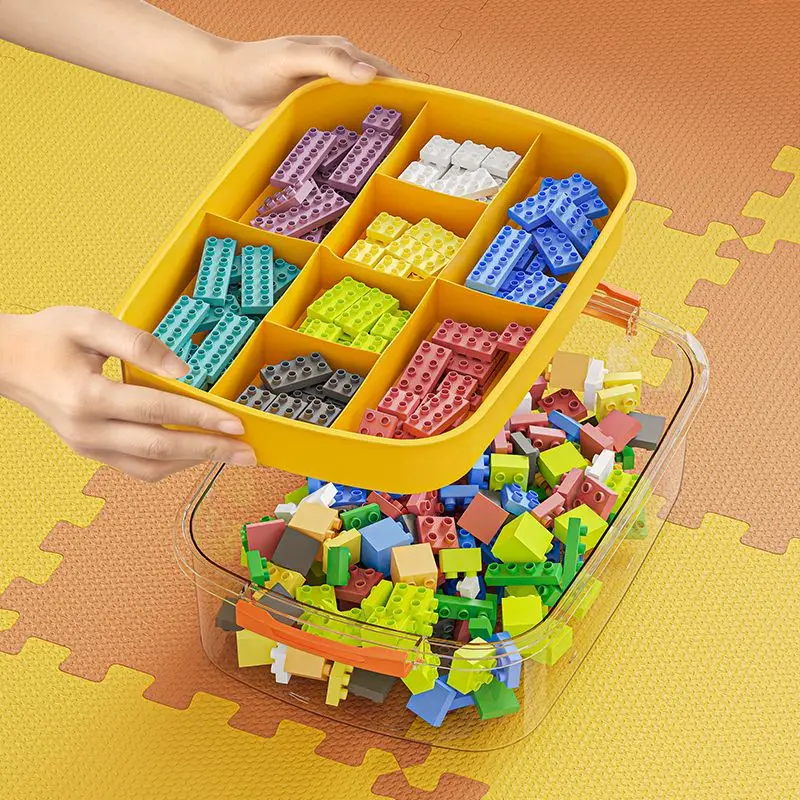 1pc Puzzle Storage Box For Kids' Building Blocks Toy Sorting With