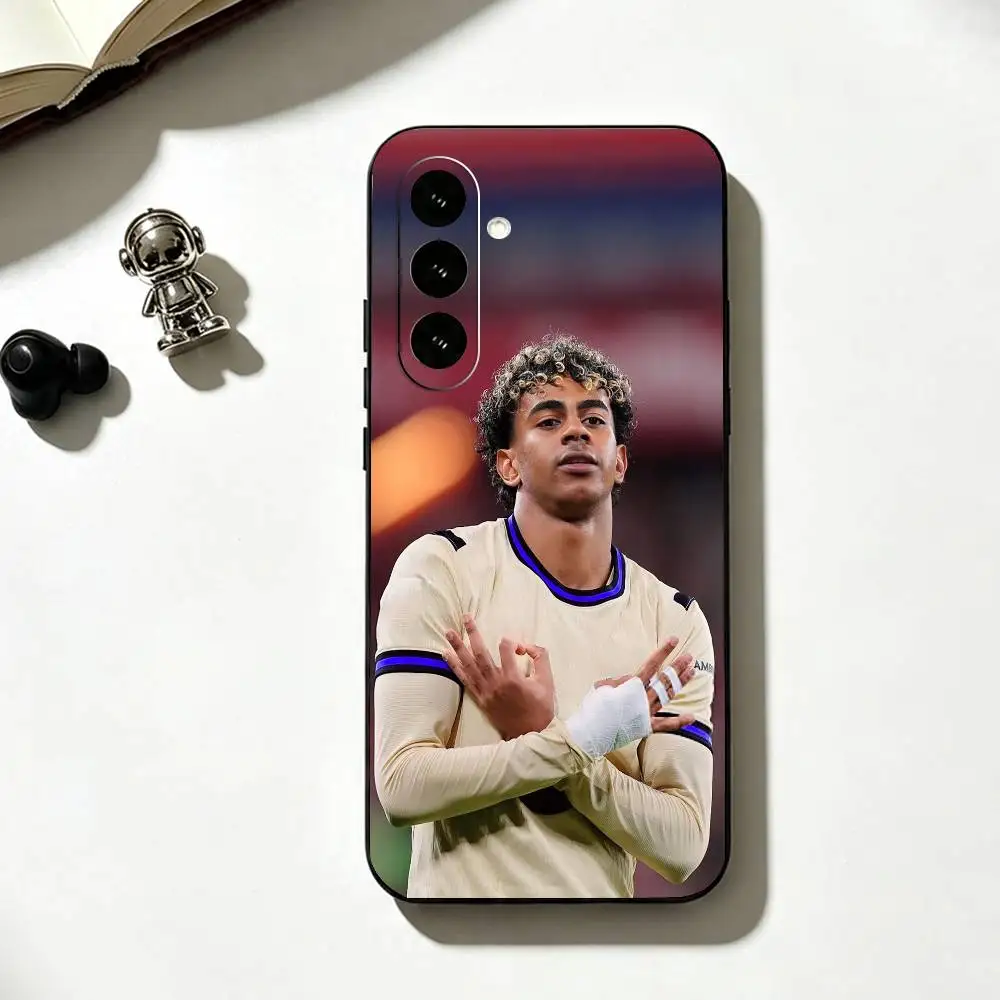 Lamine Yamal Football Star Black Silicone Phone Case
