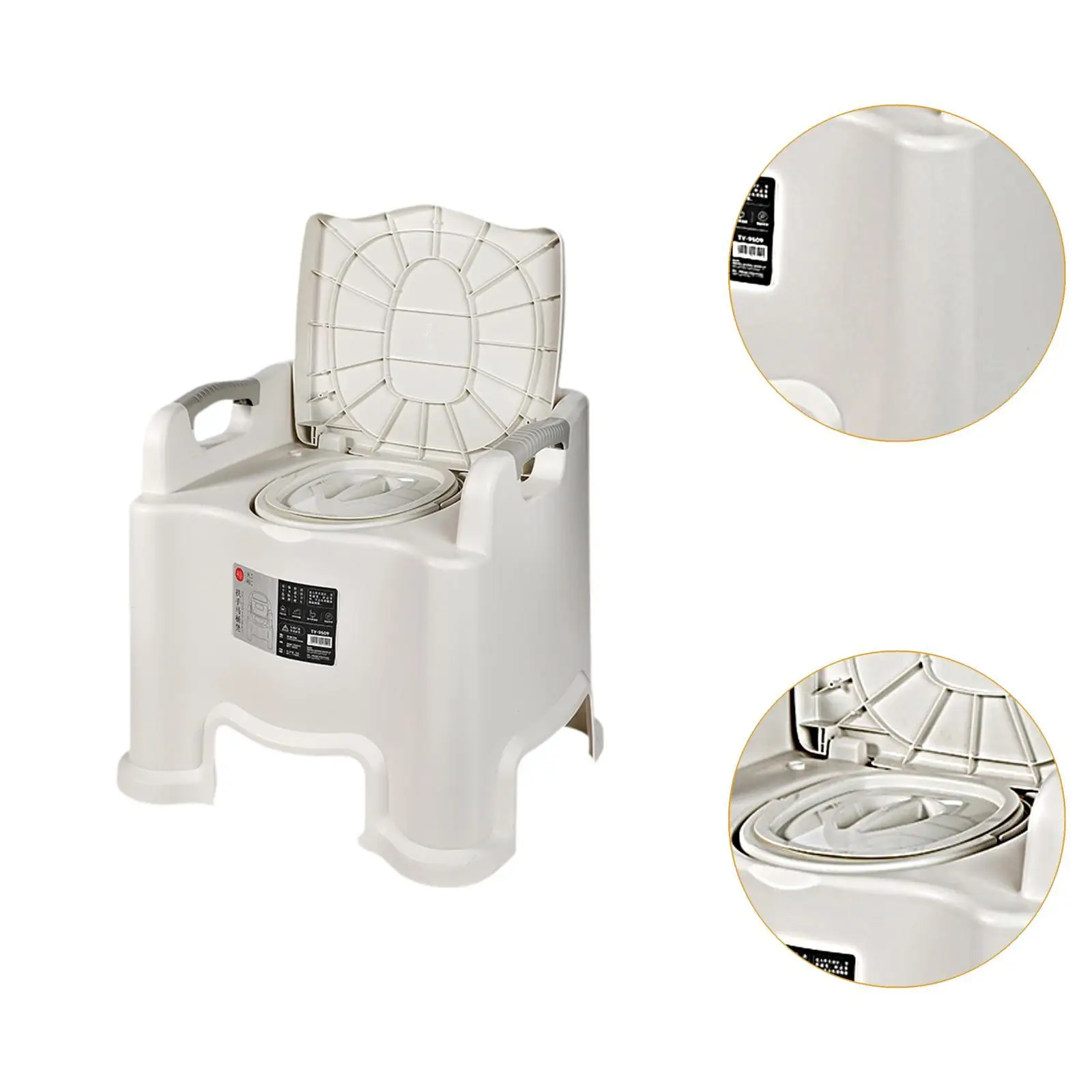 Toilet Chair Back & Handrail Design Portable Potty for RV Camping Disabled 5