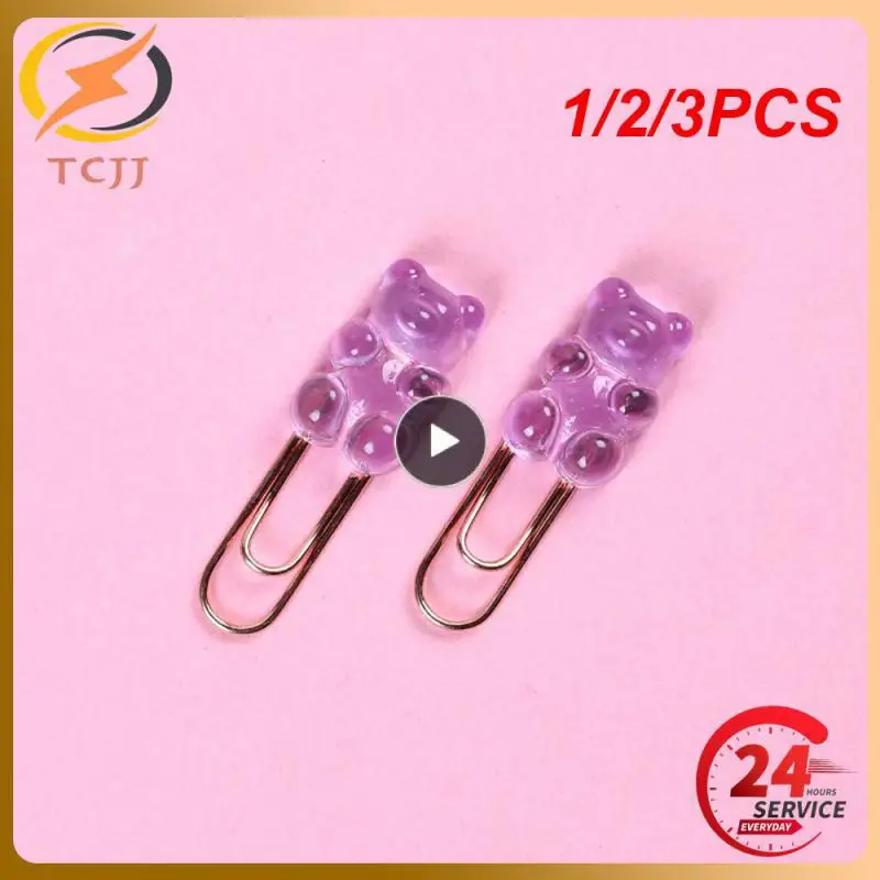 

Новинка, креативные яркие металлические зажимы для записей с изображением медведя, 1/2/3 шт.