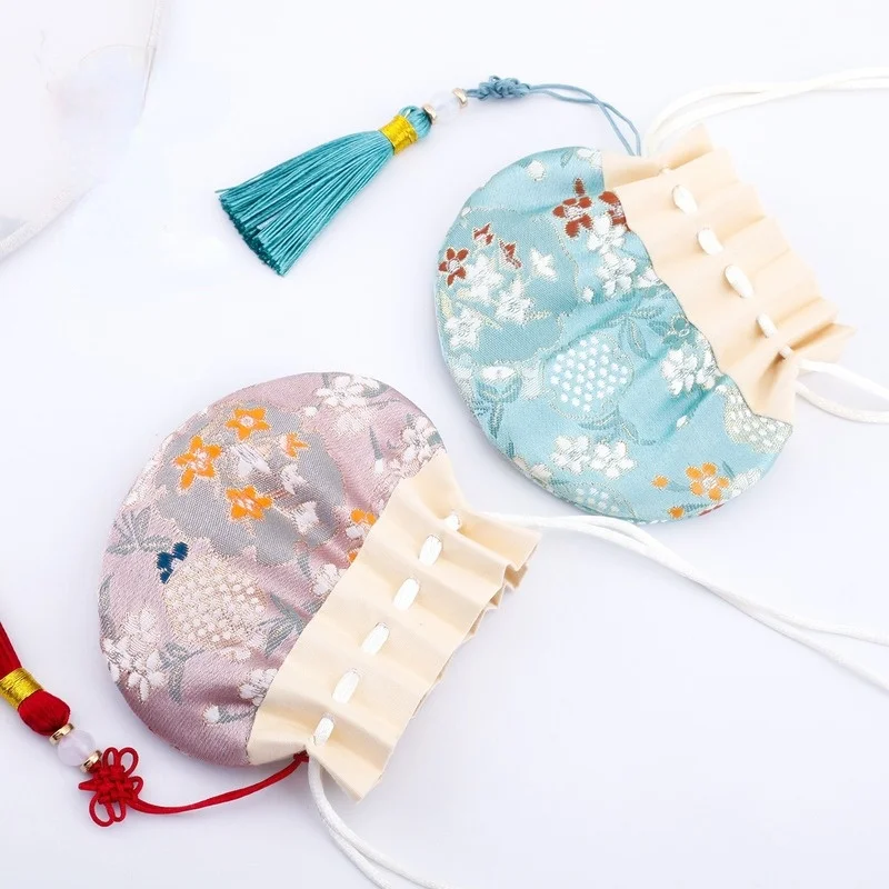 Dragon Boat Festival Sachet Perfume Bag Empty Bag Embroidered Lotus Portable Antique Traditional DIY Material Pack