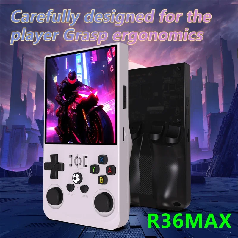 R36MAX Retro-Handheld-Spielkonsole, 4-Zoll-Großbildschirm, tragbarer Taschen-Videoplayer, über 1000 Spiele, Linux-System_voghion.com