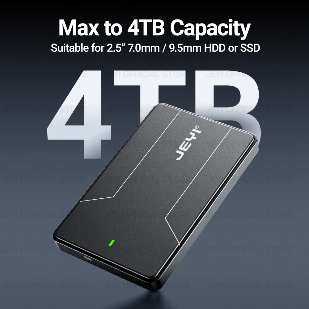 JEYI 2.5 inch External Hard Drive Enclosure Type C 3.1 to SATA III for 7mm and 9.5mm SATA HDD SSD Tool Free [UASP Supported] external hard drive case ssd enclosure hard drive enclosure hard disk case external hard drive box hdd case enclosure