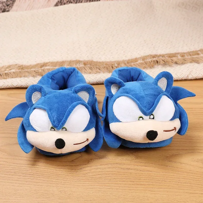 thumbnail image 1 of Zapatillas de peluche de Sonic The Hedgehog para cosplay, bonitas zapatillas de algodón antideslizantes con dibujos animados para niños, cálidas y de invierno, para el hogar, para parejas, Kawaii, 1 of 5