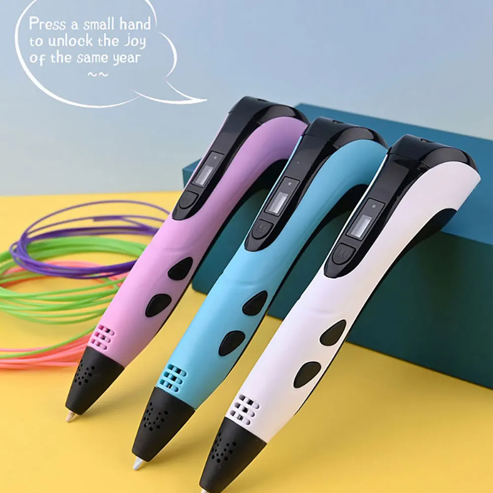 3D Pen for Children with LED Screen Compatible with PLA/ABS with Power  Adapter and Storage Box Christmas Birthday Gift for Kids - AliExpress