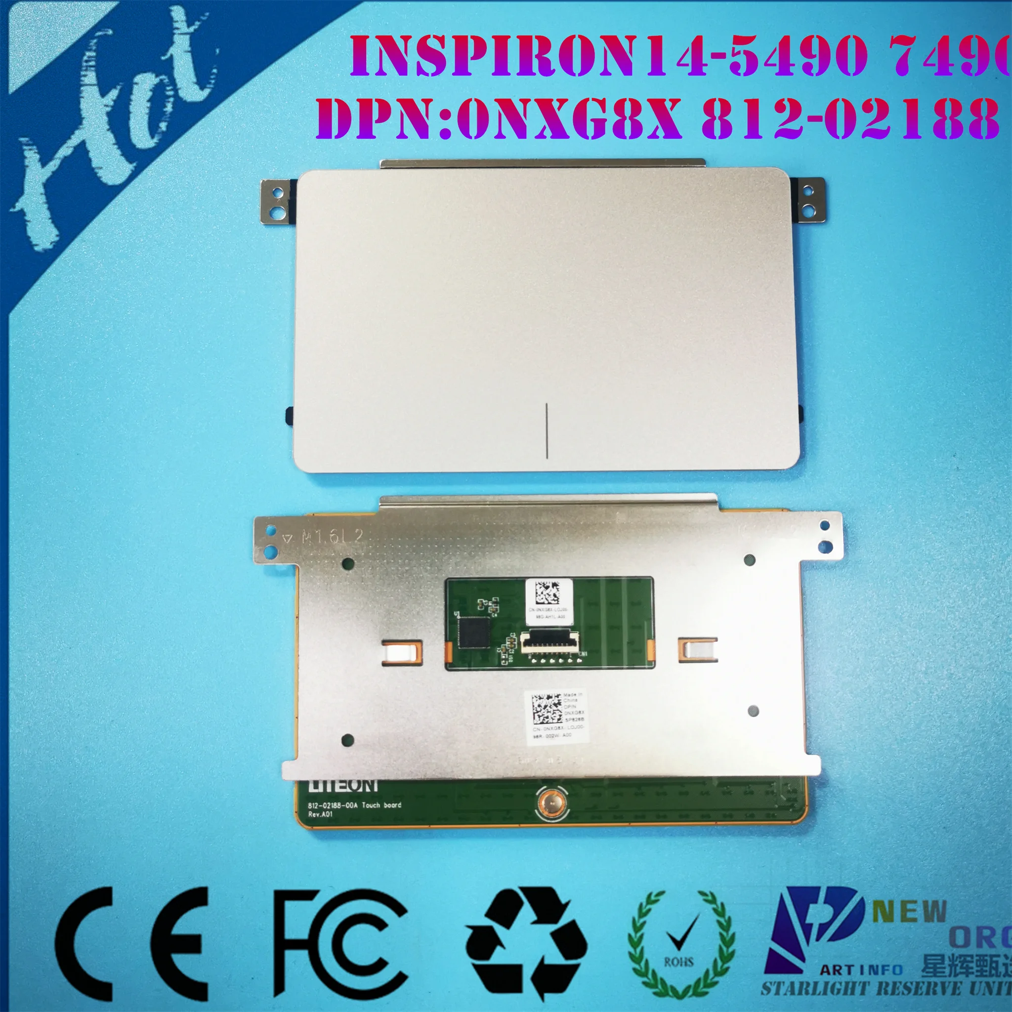 Laptop touchpad for DELL INSPIRON 5390 7390 5491 5490 7490 7491 5301 5401 5391 series SLIVER 0NXG8X 812-02188