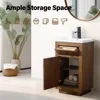 20 inch Bathroom Vanity with Ceramic Sink,with Doors and Removable Shelf, Modern Wood Cabinet with Marble Top, Solid Wood Frame 4