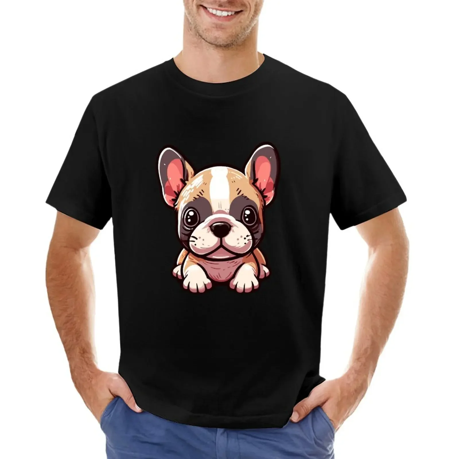 

Cute little french bulldog T-shirt heavyweights funnys men clothings