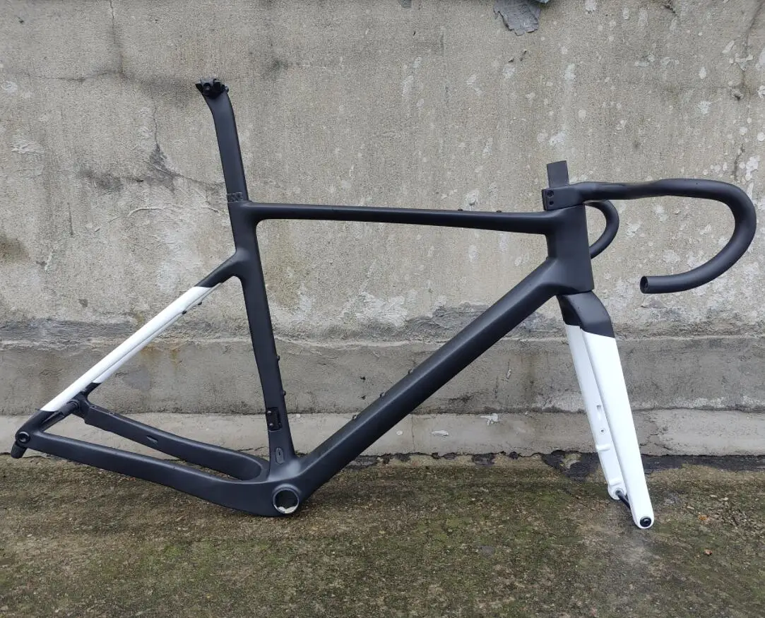 Black And White ADDICT RC GRAVEL Model T1100 Carbon Road Bike Frame Ultralight Frameset+Fork+Seat Post+Headset+Clamp+Handlebar