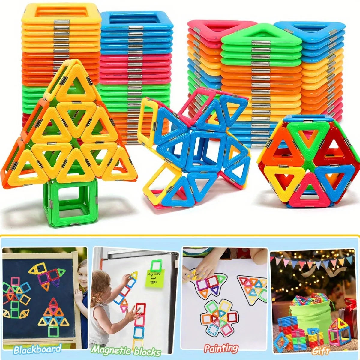STEM MANETIC BUDULATS BLUEK Zestaw kreatywnej zabawki edukacyjnej materiał ABS mieszane kolory zestaw do nauki przedszkola magnetic building blocks magnetic assembly toy