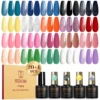 Rosalind New 24Pcs/Set Gel Nail Polish With Gittler Top Coat Set Summer Trend Colors Soak Off UV Lamp For Nail Art Design 3