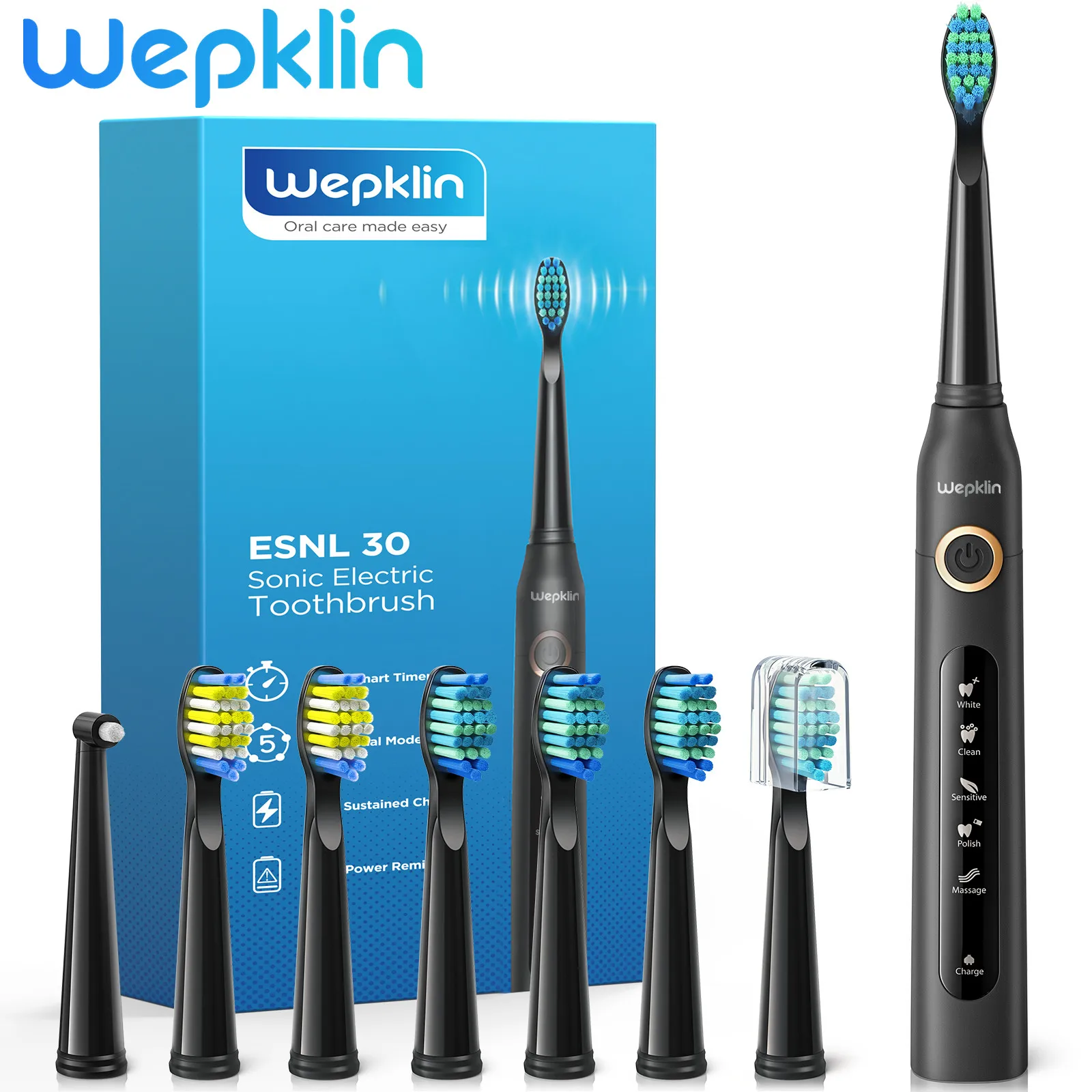 WepklinESNL30SonicElectricToothbrushSetUsbChargeToothbrushes