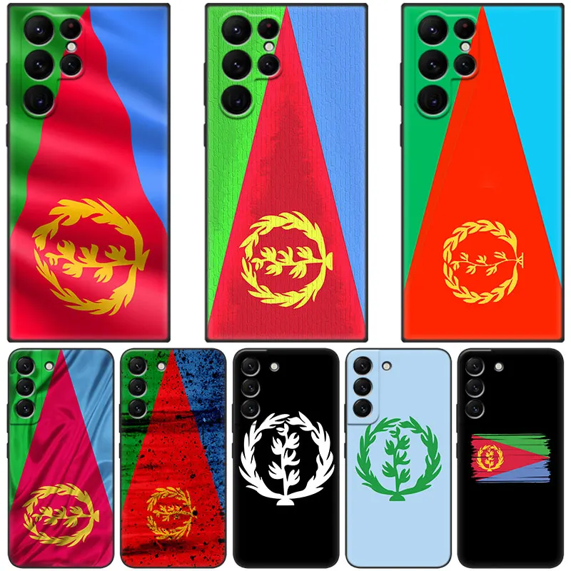 Custodia Per Telefono Bandiera Eritrea Per Samsung Galaxy S23 S22 S21 Ultra S20 Fe 5G S10E S10 Lite S9 S8 Plus S7 Edge Cover Nera