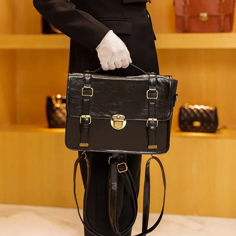 JIAERDI Vintage Black Y2k Messenger Bag Women 2025 New PU Leather Solid Crossbody Bags Ladies Retro Harajuku JK Handbags Female