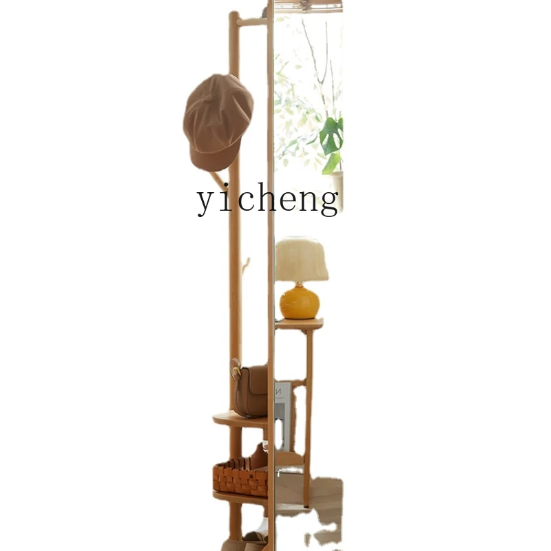 

XL Home Solid Wood Movable Rotating Fitting Mirror Dressing Mirror Hanger Clothes Coat Rack