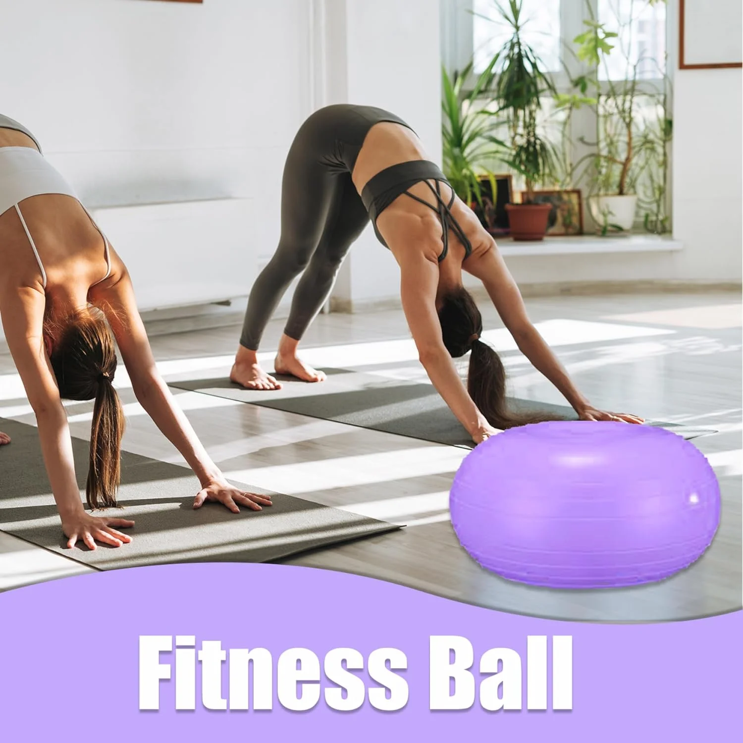 Exercise Ball 20inch Inflatable Yoga Ball with Inflator Anti-Burst for Balancing Stability Training Workout Fitness