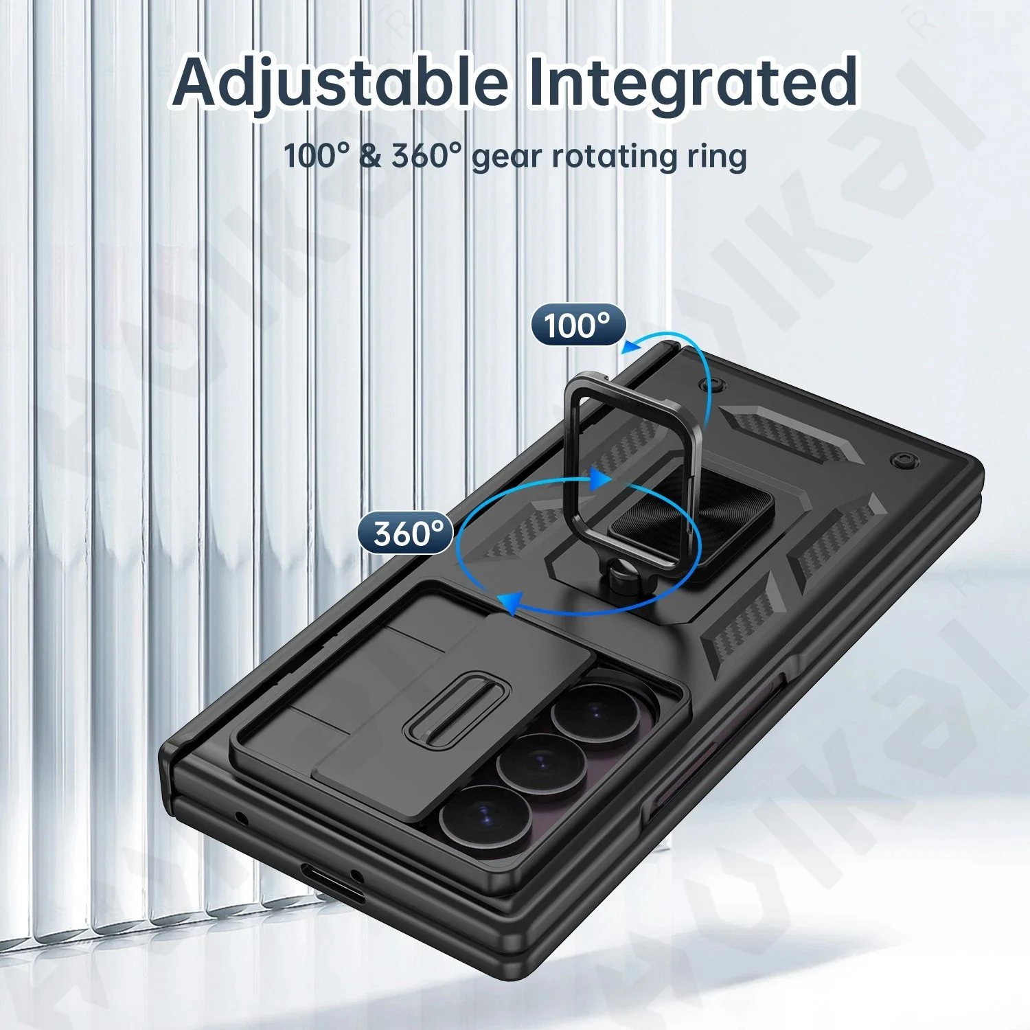 Ultimate Full Armor Sliding Camera Cover with 360° Support Ring & TPU Protection