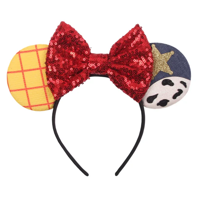 Disney Mickey Mouse Minnie Headband Hair-Accessories Lovely Girls Bows Ears Kid Women Head-Accessories Headdress Head Band Party 6