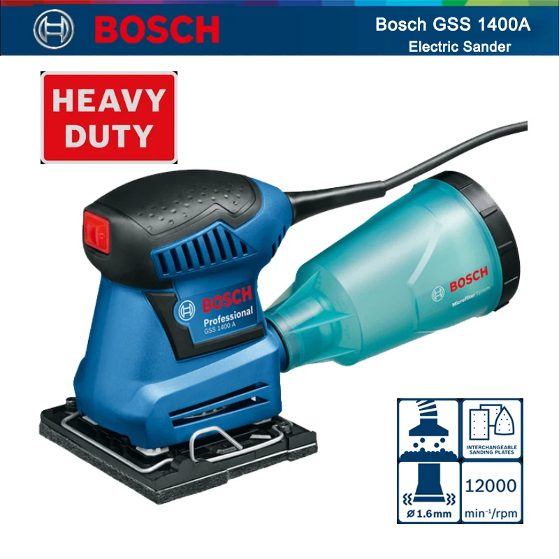 Levigatrice Elettrica Bosch Gss 1400A 180W Levigatrice Orbitale Elettrica Professionale 12000Rpm Levigatrice Piatta Utensile Elettrico Per La Lavorazi
