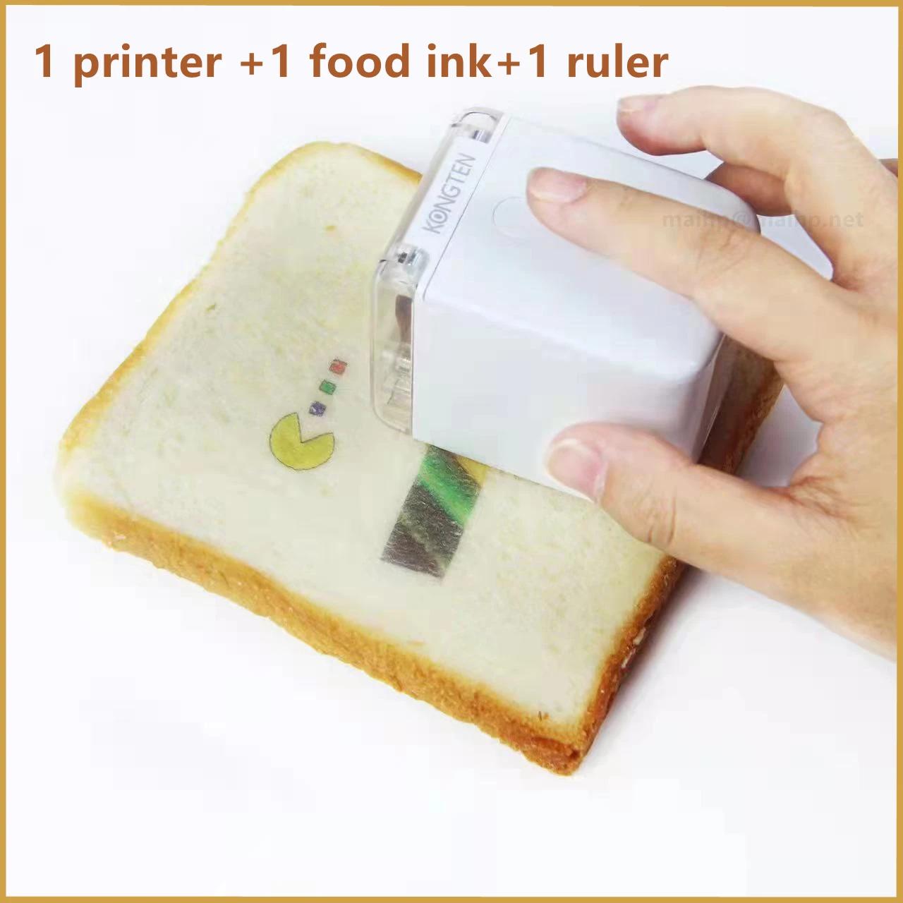 

Kongten Mbrush 1200dpi Portable Handheld Mini Inkjet Barcode Customized Wireless Wifi Bread Cake Text Card Color Food Printer
