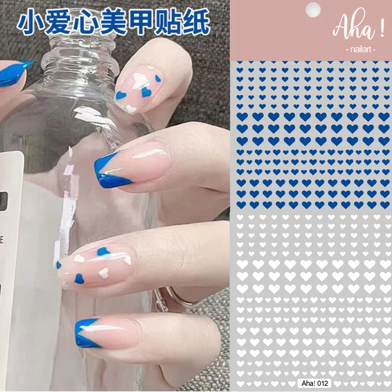 

1 Sheet 3D Heart Nail Stickers Black Love&Heart Self-Adhesive Slider Decals Finger Tips Sticker Manicure Nail Art Decorations #)
