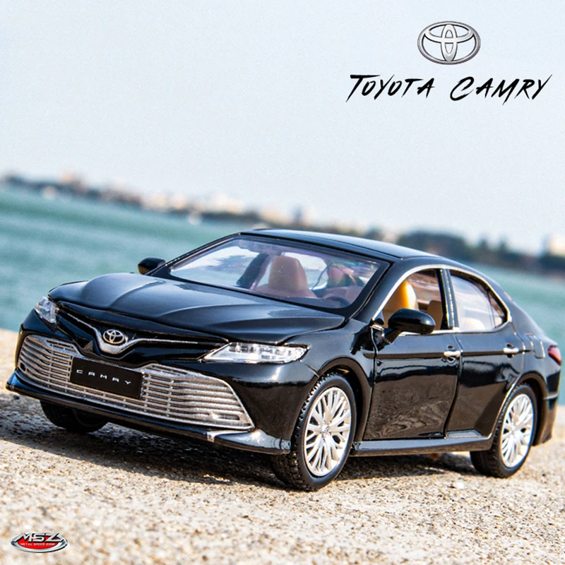 MSZ 1:34 Toyota Camry Black Alloy Car Model Diecasts Metal Toy Vehicles Car Model High Simulation Collection Childrens Toy Gift