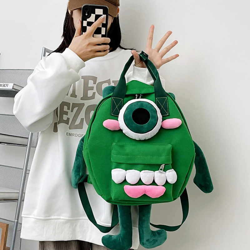 

Little Monster Backpack New Plush Schoolbag Female Cute Quirky Soft Girl Girl Wind Student Shoulder Bag