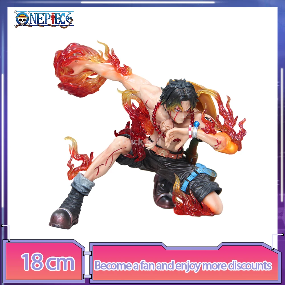 

18cm One Piece Anime Figure Ace Fire Fist Action Figures Pvc Statue Figurine Model Doll Collection Room Decora Desk Toys Gift