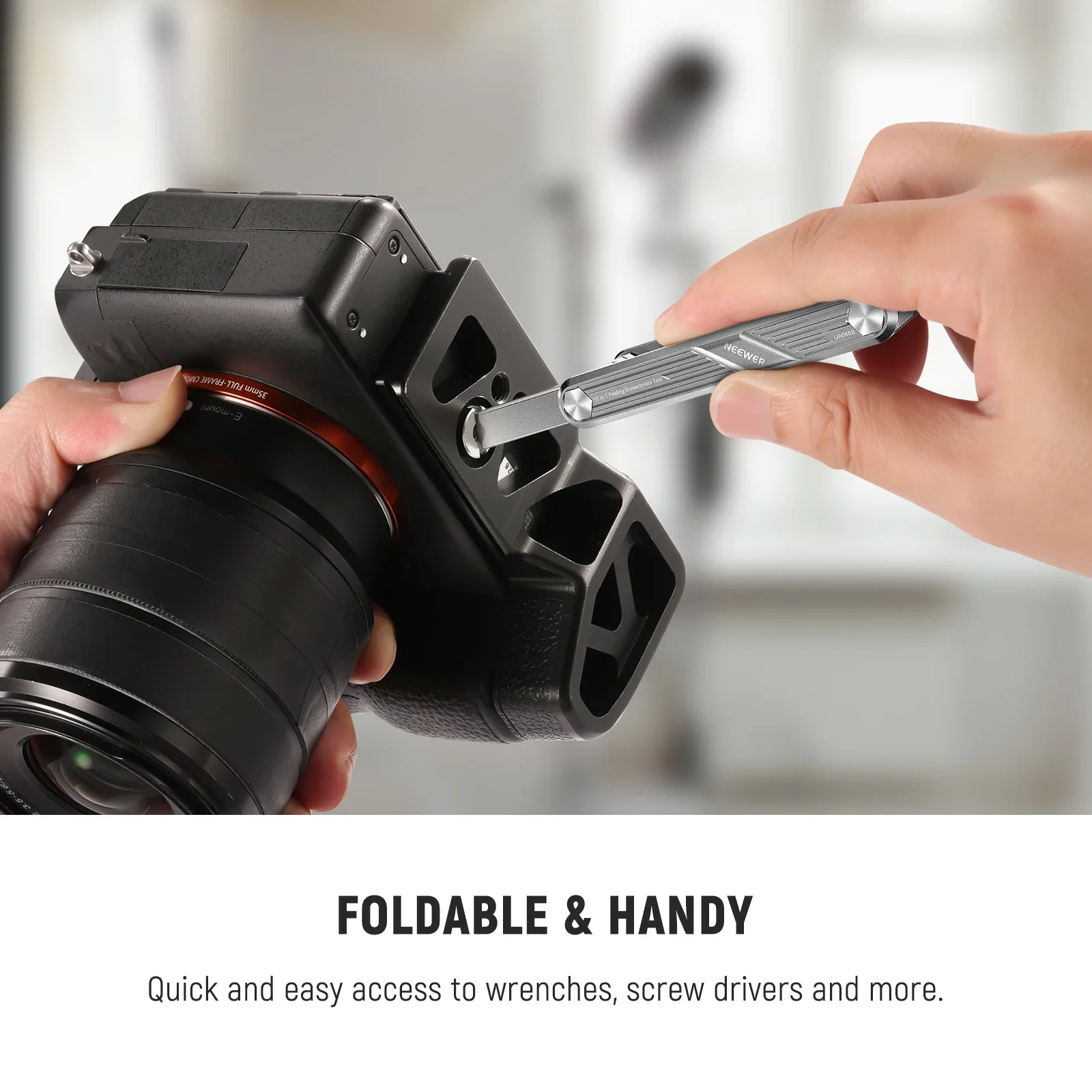 10-in-1 Folding Screwdriver Set Pocket Tool for Camera Cage Rig Top Handle Tripo