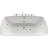 Whirlpool Bathtub with Hydraulic Massage Vortex Jet and Adjustable Bubble Injection System, Handheld Shower, Center Drainage 3