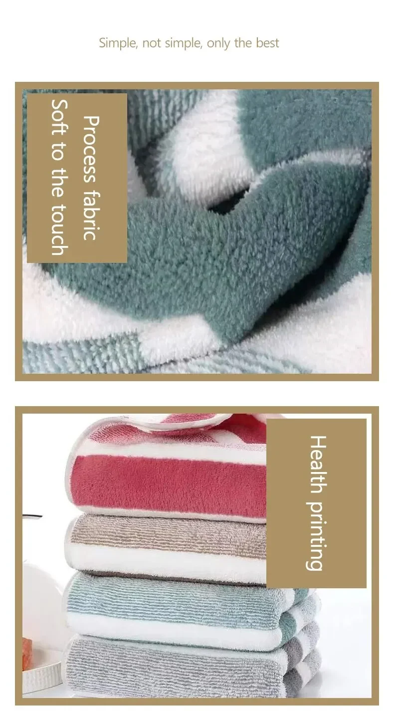 Description Picture 6 of itemAbsorbent Soft towel Striped Pattern Towel Set Soft Hand Towel Bath Towel Quick Drying Absorbent Towels For Bathroom