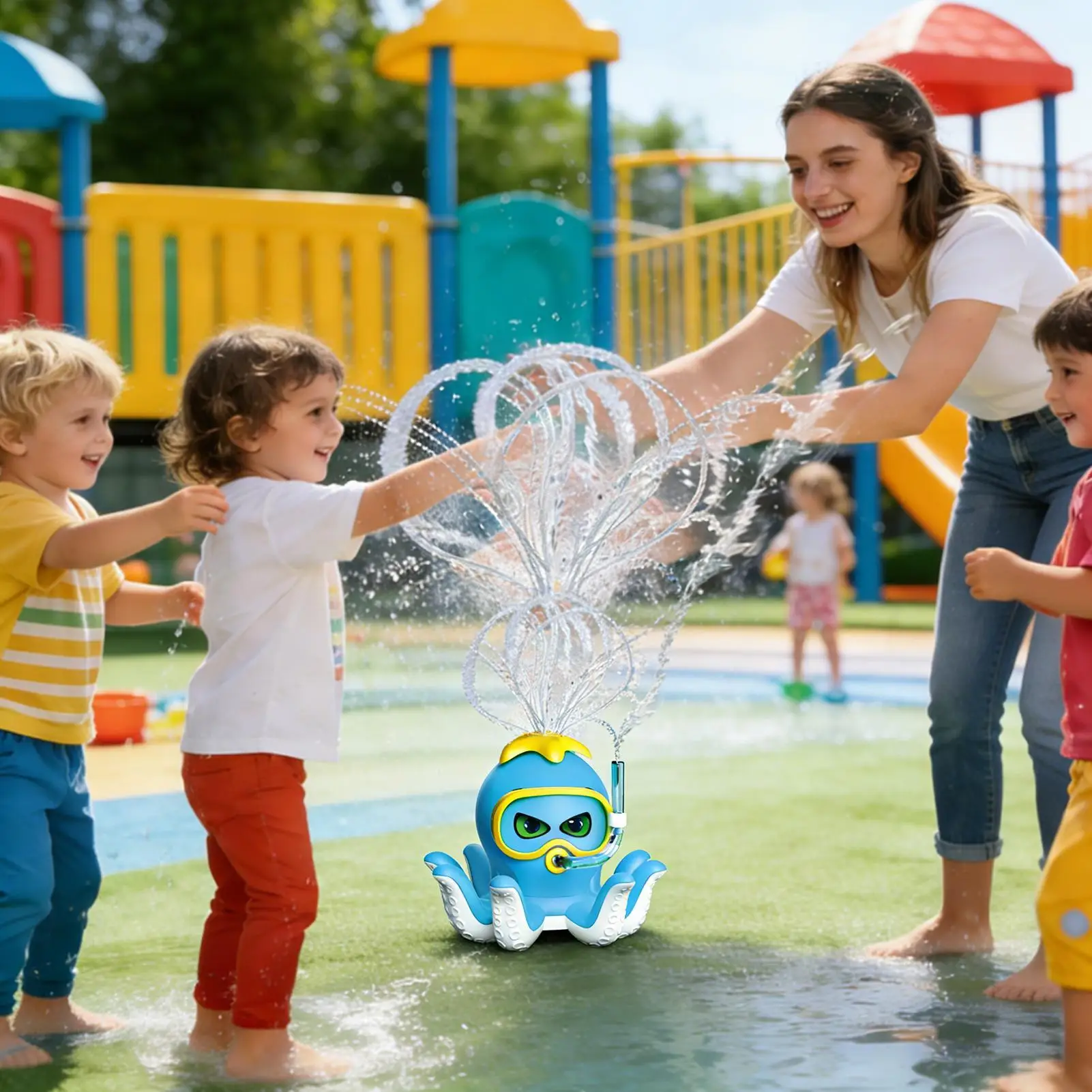 Plastic Squid Water Sprinkler Toy for Kids Outdoor Games