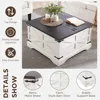 Farmhouse Lift Top Coffee Table with Storage, 36" Wood Square Center Table with Large Hidden Compartment 6