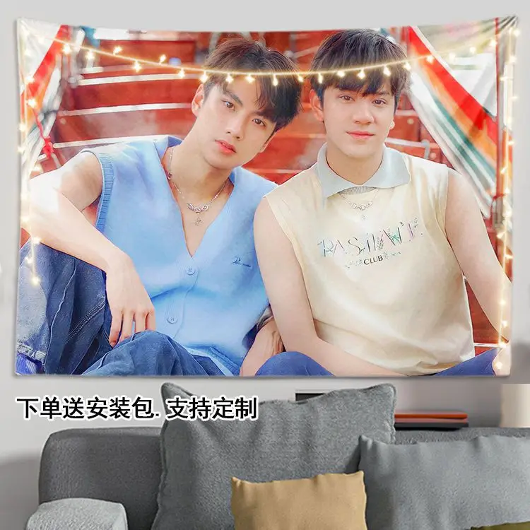 2024 Thailand Stars Drama BadBubby Series OHM NANON PAT PRAN Star Room Background Decoration Cloth Hanging  Fans for Gift