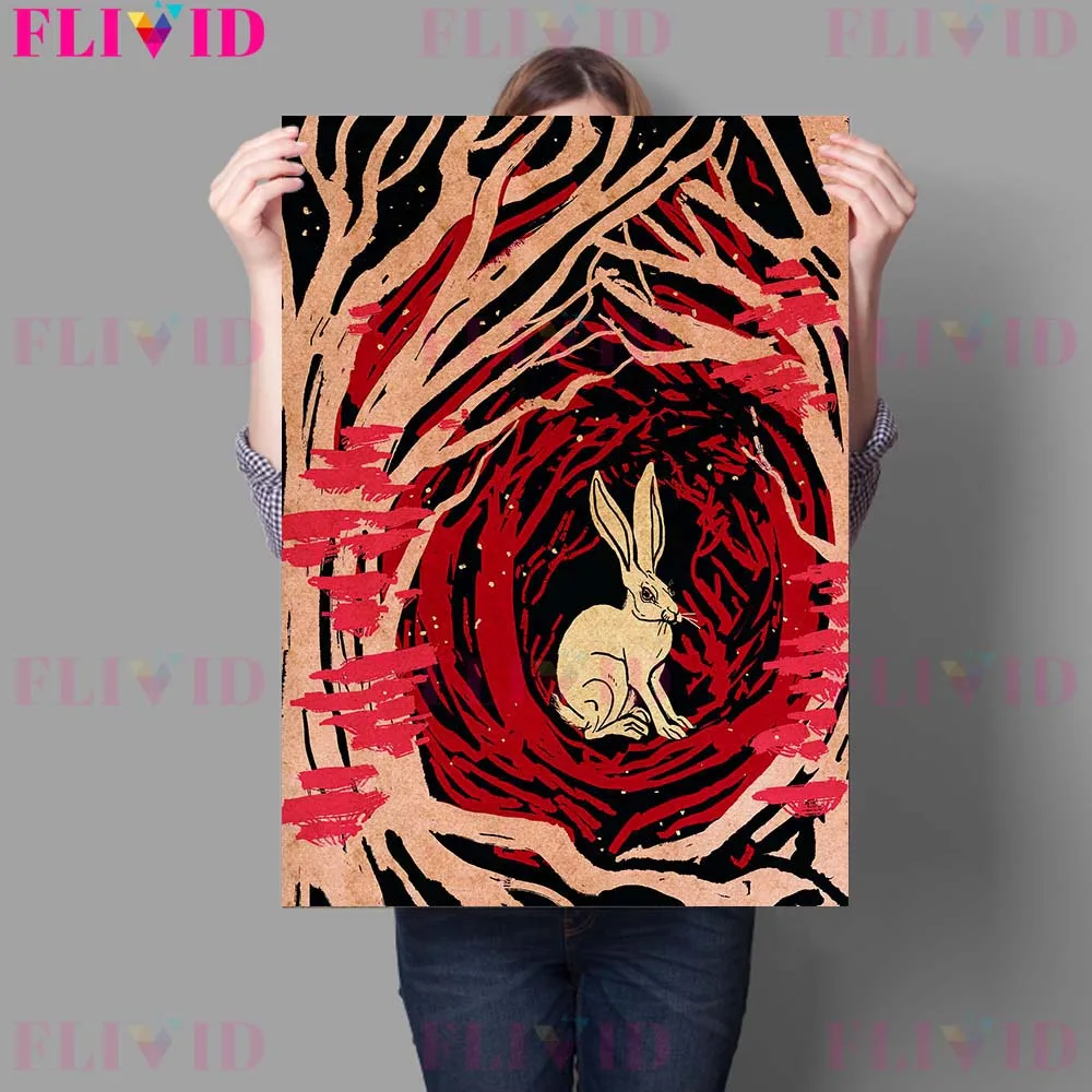 Description Picture 4 of itemStag And Moth Satanic Illustration Wall Art Canvas Painting Gothic Horror Occult Art Decor Art Poster And Print Home Decoration