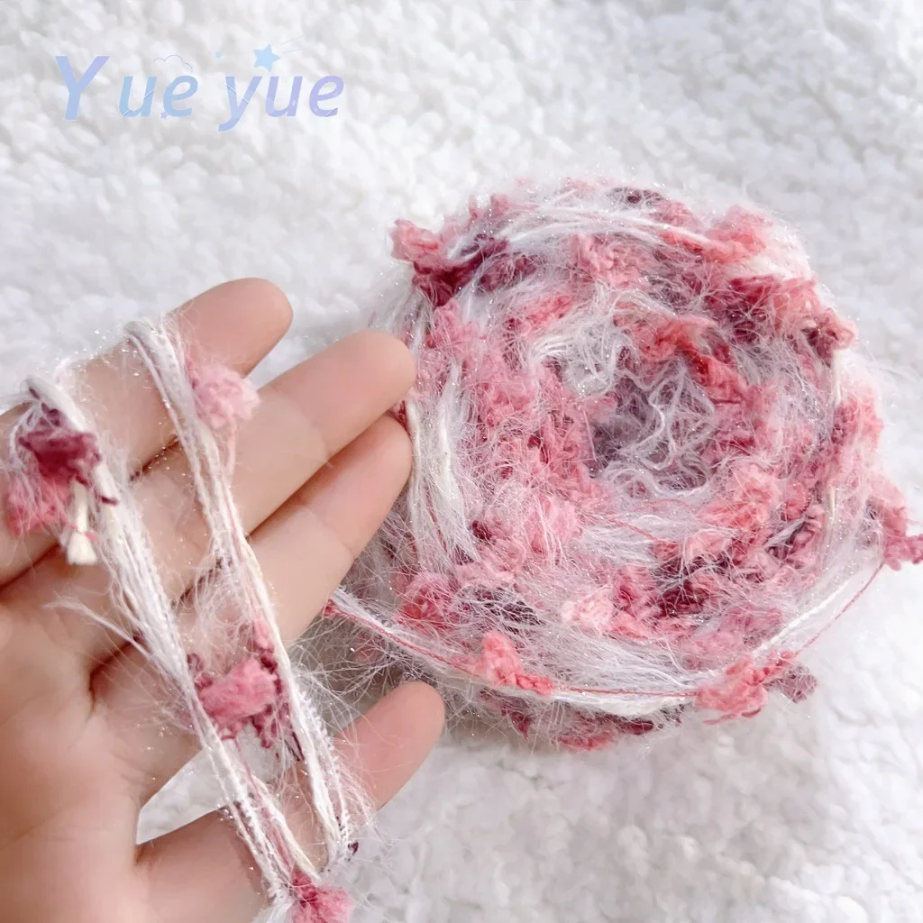 50g Garden Series Hand Mixed Knitting Yarn Green Flower Thread Handmade Crochet Stick Needle Woven Bag Hair Loop Yarn Gift Decor 6