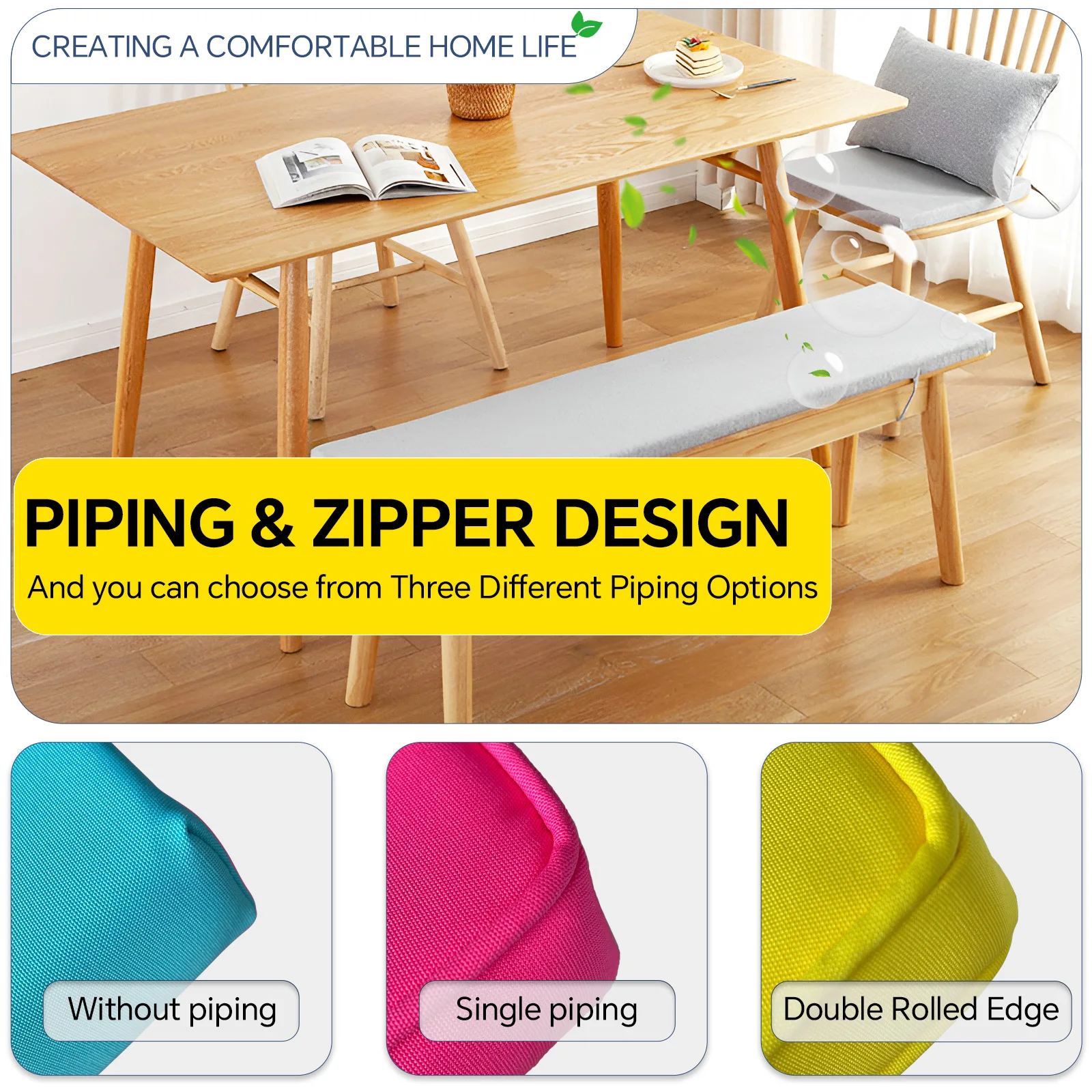 Blinhdome Outdoor Waterproof Cushion,Garden Bench Cushion,Decor Sofa Cushion Pad,Chair Cushions,Balcony Pillow Mattress