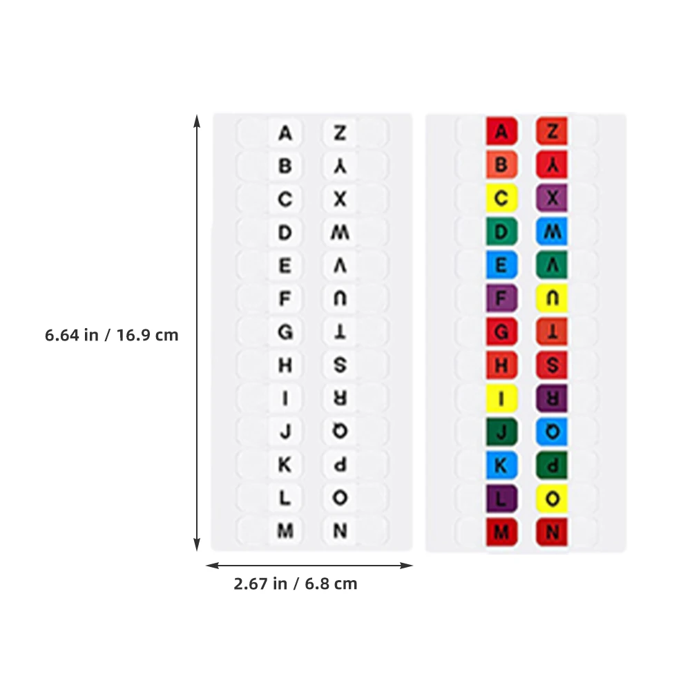 10 fogli adesivi per etichette con indice dell'alfabeto strisce piccole colorate impermeabili segnali di cercapersone indice note adesive pennarelli per pagine - immagine 5