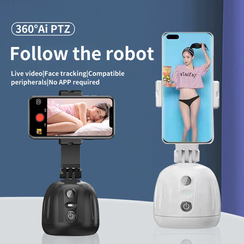 

Selfie Stick 360° Rotation AI Robot Smart Auto Face Tracking For TikTok/YouTube X Videos Shooting Work With Camera Phone Tripod