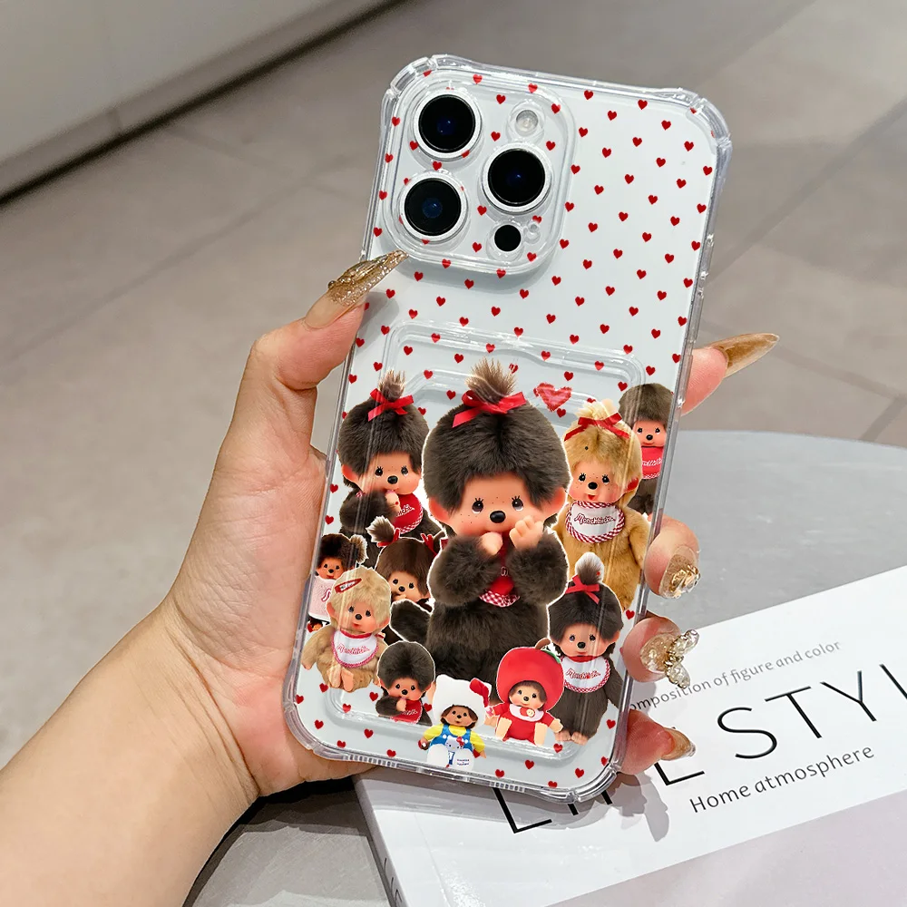 Charming Kawaii Monchhichis Card Holder Phone Case