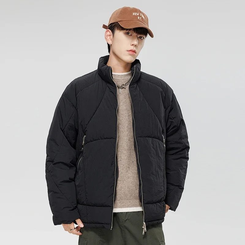 Lovers' Cotton Clothes Stand Collar Warm Wind-proof Fashion Simple Design Loose Version Fabric Comfortable Skin-friendly Coat