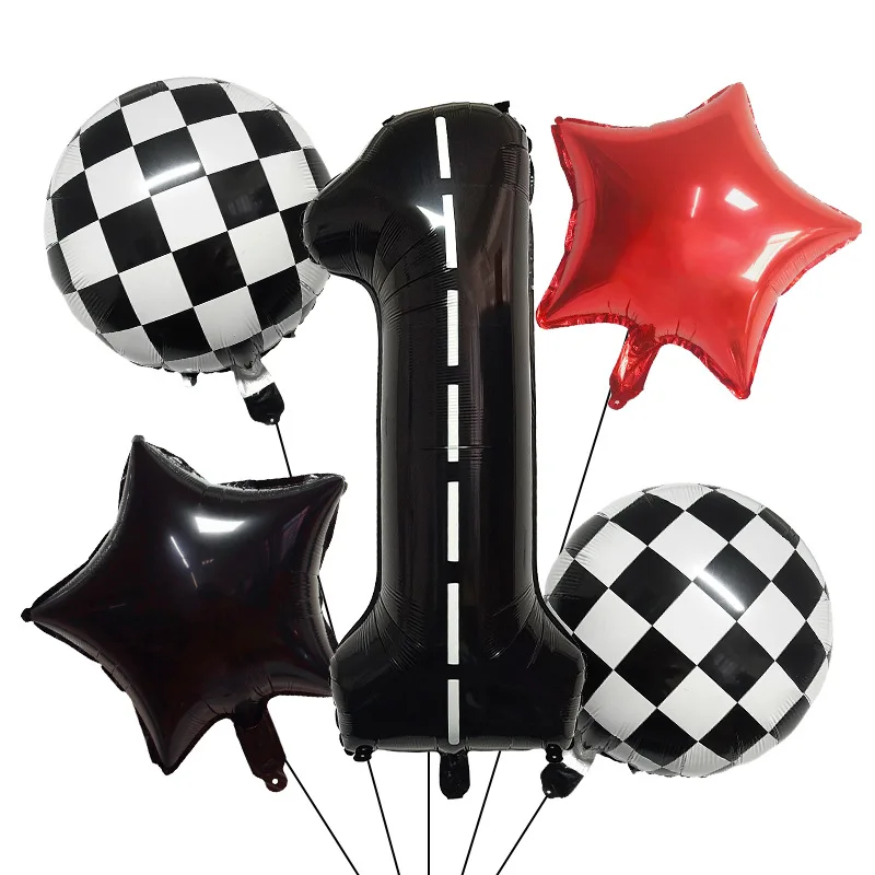 7/8/9-teiliges Rennfahrer-Geburtstagsballon-Set, Helm-Rad-Reifen-Rennballons Geburtstagsdekoration Kinder-Rennthemen-Partydekoration – Detail 14