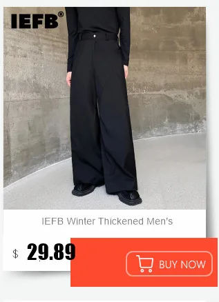 Description Picture 2 of itemIEFB Male Straight Cropped Pants 2024 New Chinese Style Elastic Waist Loose Fashion Men's Casual Trousers Niche Design 9C5548