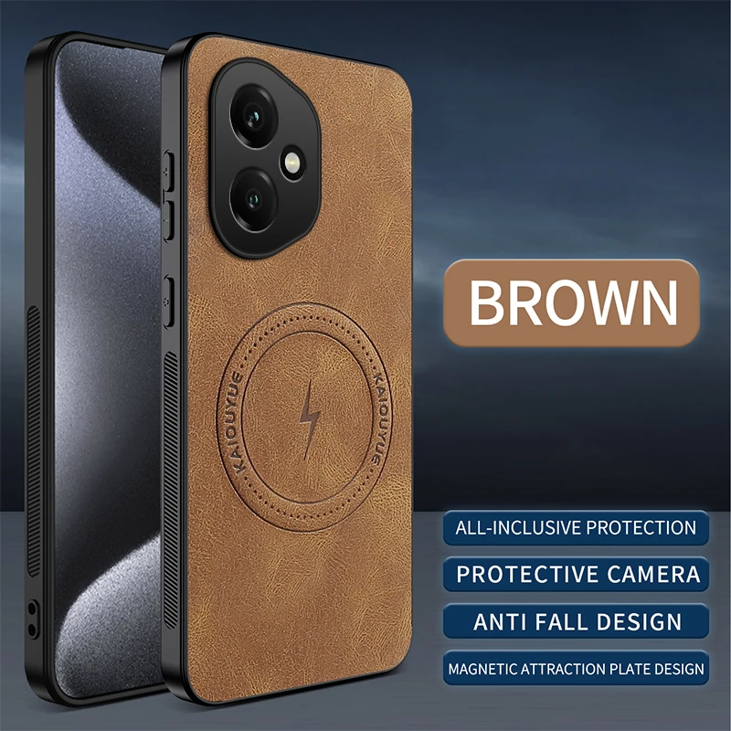 Luxury Leather Magnetic Matte Phone Case - Premium Business Style Back Cover