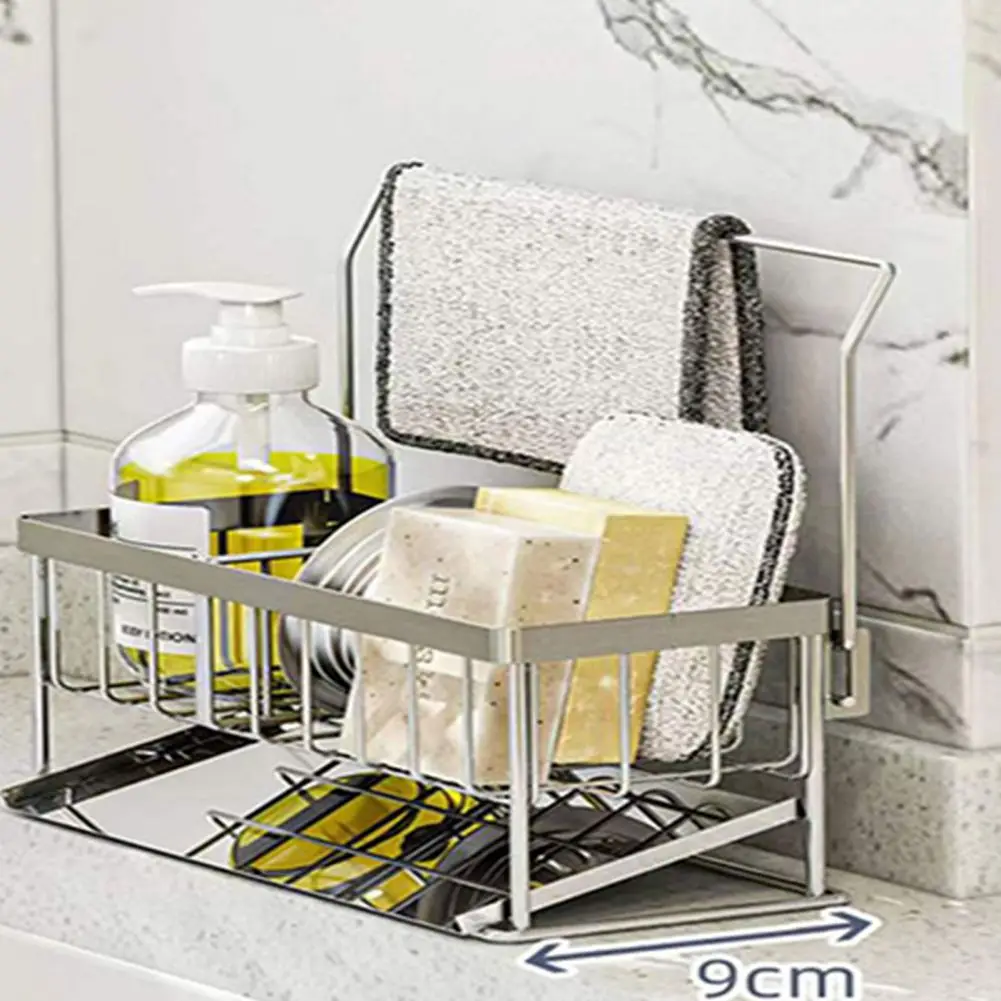 Kitchen Sponge Holder Thicken Stainless Steel Storage Rack Holder Organizer Durable Sink Drain