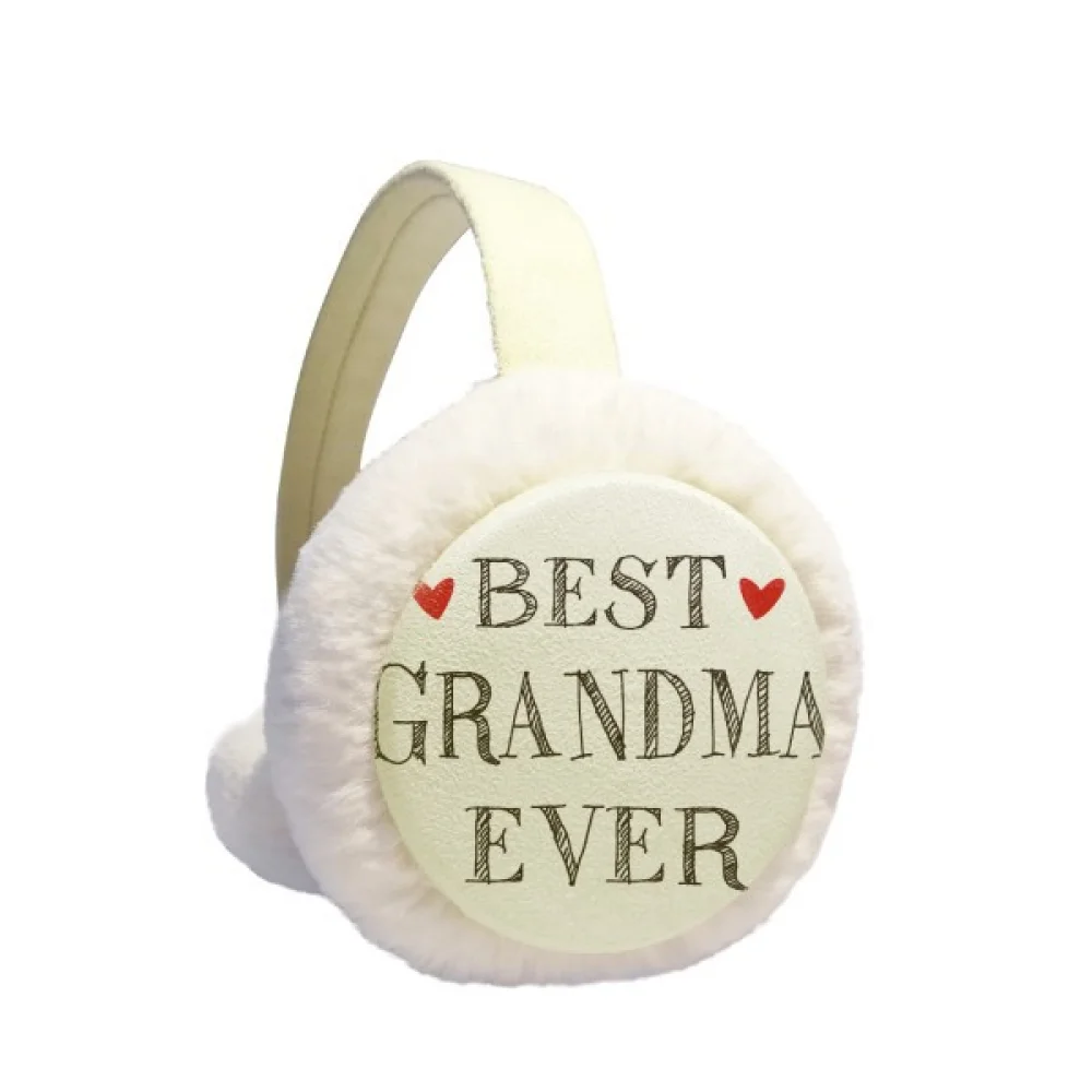 Best Grandma Ever Quote Relatives Winter Ear Warmer Cable Knit Furry