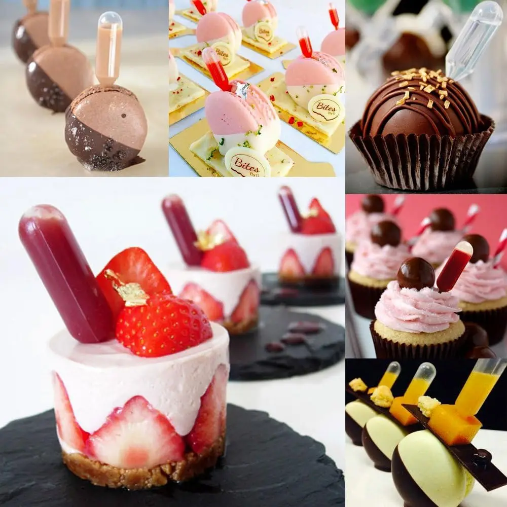 Mini 4ml Disposable Dropper Jam Dropper for Cupcake Sauce Squeeze Transfer Pipettes Dessert Stuffed Cake Decor Supplies
