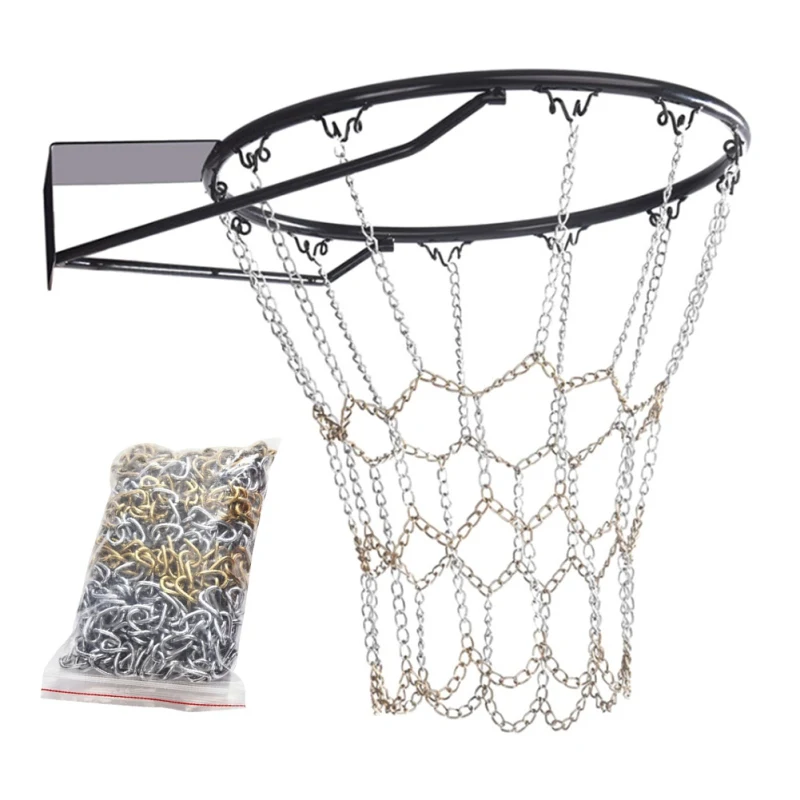 Outdoor Basketball Classic Sport Steel Chain Basketball Net Galvanized Steel Chain Durable Basketball Target Net