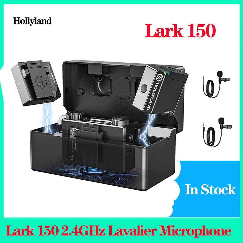 

Hollyland Lark 150 2.4GHz Professional Wireless Lavalier Microphone for Live Interview Vlog Photography Wireless Microphone